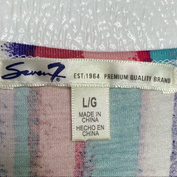 SEVEN7 Pink Striped Flowy Tunic Size Large - Picture 7 of 11